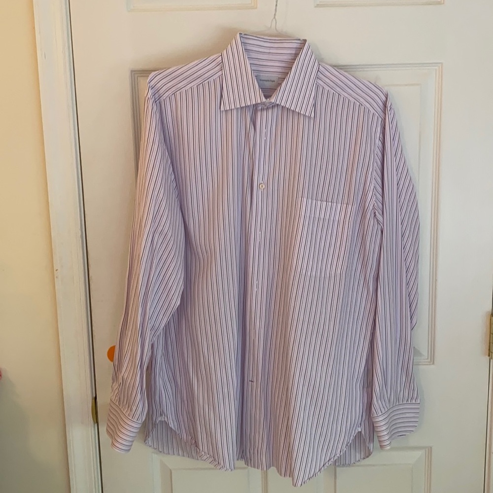 Zegna purple striped shirt